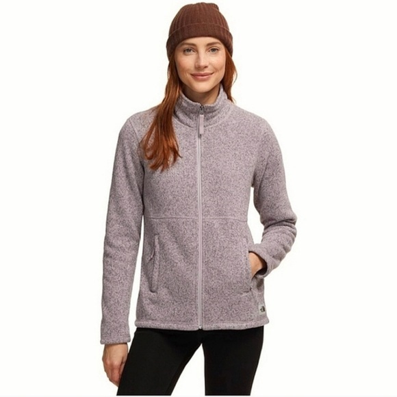 The North Face  Ashen Heather Purple Cresent Full Zip  Fleece Jacket - Picture 1 of 6